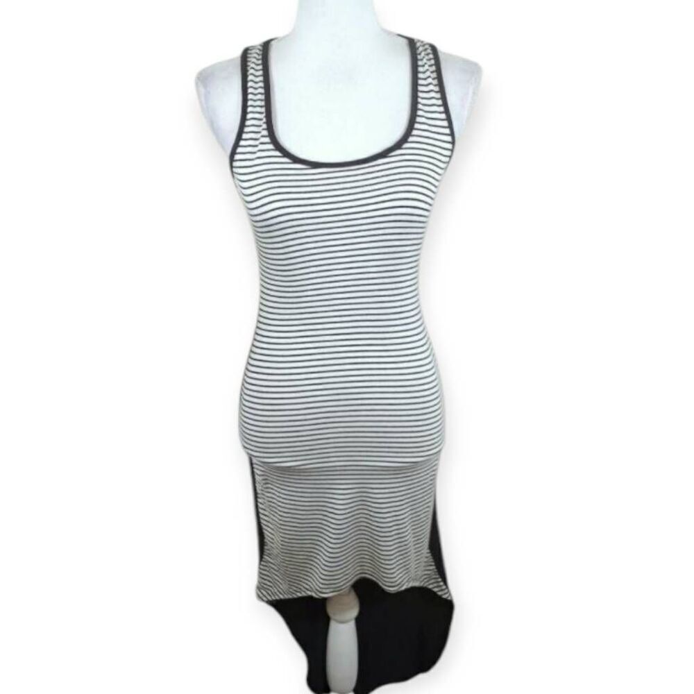 GUESS BLACK & WHITE STRIPE HI-LO TANK DRESS SZ.S EUC.